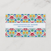 あなたの一流の|の花柄のハートの民芸パターンを加えて下さい 名刺 (裏面)