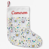 あなたの一流の|の落書きのアルパカパターンを加えて下さい スモールクリスマスストッキング (正面)