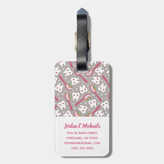 あなたの一流の|の虹の歯パターンを加えて下さい ラゲッジタグ (裏面縦)