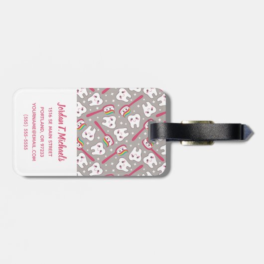 あなたの一流の|の虹の歯パターンを加えて下さい ラゲッジタグ (裏面横)