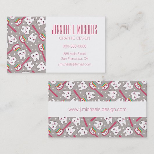 あなたの一流の|の虹の歯パターンを加えて下さい 名刺 (正面/裏面)