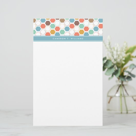 あなたの一流の|の蜂のはちの巣モジュールパターンを加えて下さい 便箋 (スタンド正面)