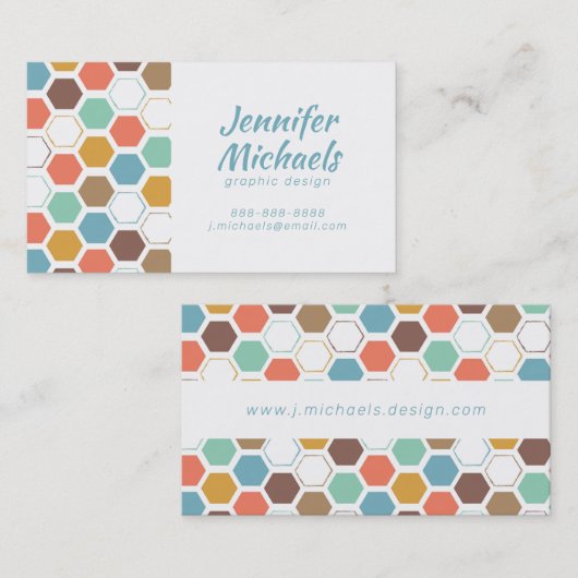 あなたの一流の|の蜂のはちの巣モジュールパターンを加えて下さい 名刺 (正面/裏面)