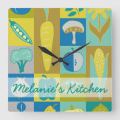 あなたの一流の|の野菜のブロックをII加えて下さい スクエア壁時計 (正面)