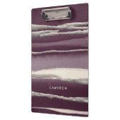 あなたの一流の|の銀のバラの紫色の抽象芸術のプリントを加えて下さい クリップボード (左)