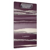 あなたの一流の|の銀のバラの紫色の抽象芸術のプリントを加えて下さい クリップボード (右)