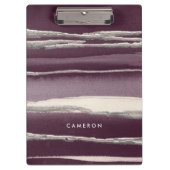 あなたの一流の|の銀のバラの紫色の抽象芸術のプリントを加えて下さい クリップボード (正面)