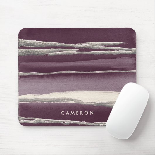 あなたの一流の|の銀のバラの紫色の抽象芸術のプリントを加えて下さい マウスパッド (マウス)