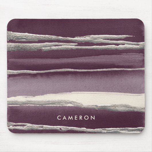 あなたの一流の|の銀のバラの紫色の抽象芸術のプリントを加えて下さい マウスパッド (正面)