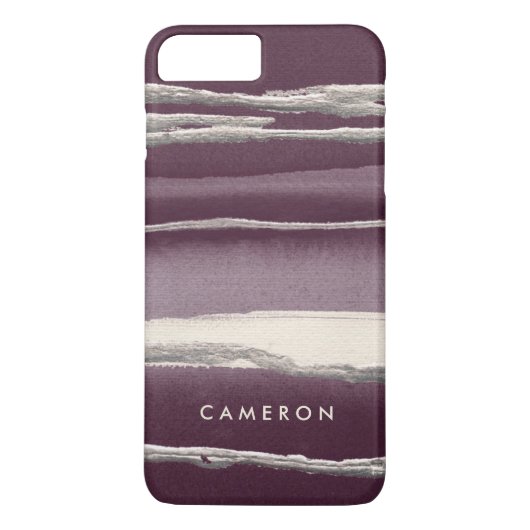 あなたの一流の|の銀のバラの紫色の抽象芸術のプリントを加えて下さい Case-Mate iPhoneケース (裏面)