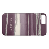 あなたの一流の|の銀のバラの紫色の抽象芸術のプリントを加えて下さい Case-Mate iPhoneケース (裏面(横))
