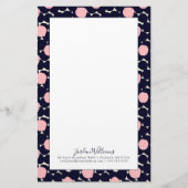 あなたの一流の|の青い及びピンクの大きいドット・パターンを加えて下さい 便箋 (正面)