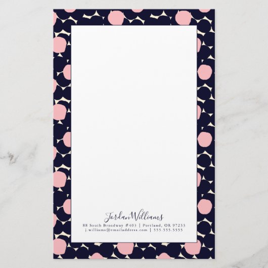 あなたの一流の|の青い及びピンクの大きいドット・パターンを加えて下さい 便箋 (正面)