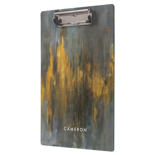 あなたの一流の|の黒および金ゴールドの抽象芸術のプリントを加えて下さい クリップボード (左)