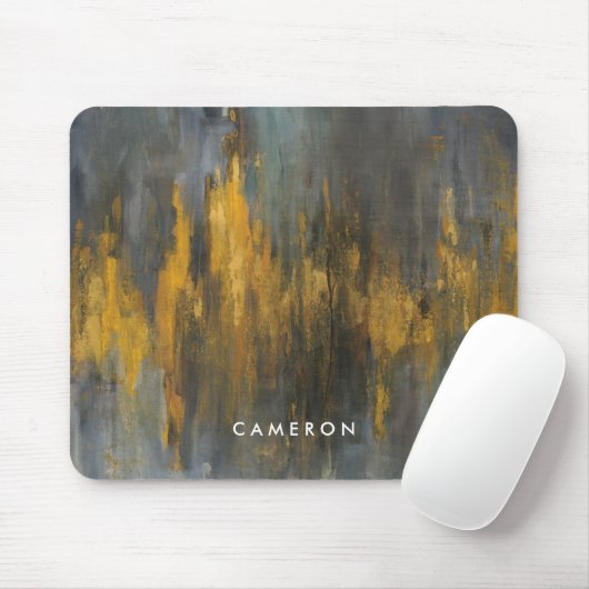 あなたの一流の|の黒および金ゴールドの抽象芸術のプリントを加えて下さい マウスパッド (マウス)