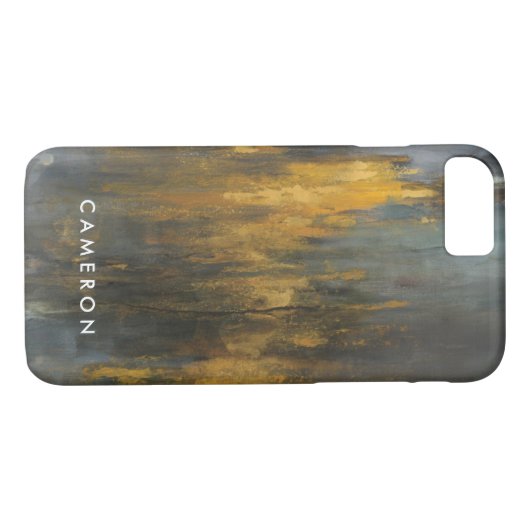 あなたの一流の|の黒および金ゴールドの抽象芸術を加えて下さい Case-Mate iPhoneケース (裏面(横))