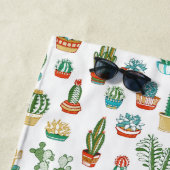 あなたの一流の|のSucculentsパターンを加えて下さい ビーチタオル (インサイチュ)