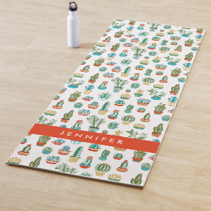 あなたの一流の のSucculentsパターンを加えて下さい ヨガマット