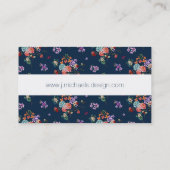 あなたの一流の|ばら色の花束の花柄パターンを加えて下さい 名刺 (裏面)