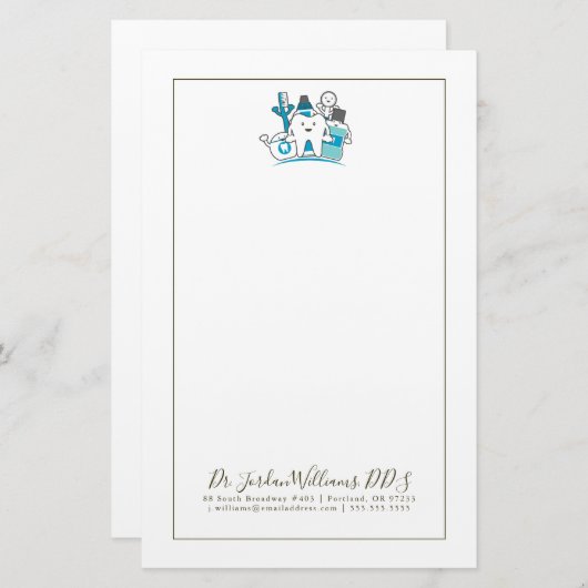 あなたの一流の|をきれいな歯の集団加えて下さい 便箋 (正面/裏面)