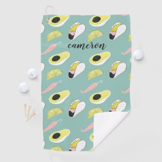 あなたの一流の|を愛|タコスElemeについてのタコス加えて下さい ゴルフタオル (インサイチュ)