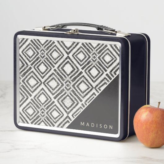 あなたの一流の|アフリカの野生パターンを加えて下さい メタルランチボックス (インサイチュ)