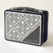 あなたの一流の|アフリカの野生パターンを加えて下さい メタルランチボックス (正面)