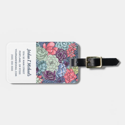 あなたの一流の|カラフルで水気が多いパターンを加えて下さい ラゲッジタグ (正面横)