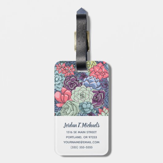 あなたの一流の|カラフルで水気が多いパターンを加えて下さい ラゲッジタグ (裏面縦)