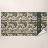 あなたの一流の|カラフルなサボテンパターンを加えて下さい ビーチタオル (正面)