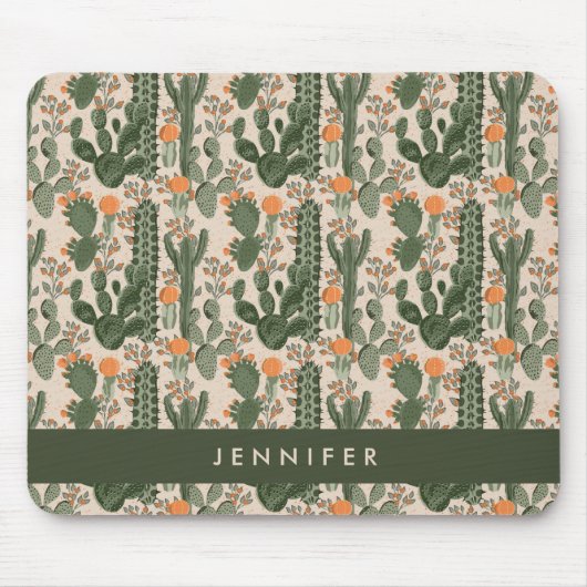 あなたの一流の|カラフルなサボテンパターンを加えて下さい マウスパッド (正面)