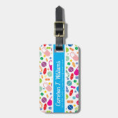 あなたの一流の|カラフルなネオン薬剤パターンを加えて下さい ラゲッジタグ (正面縦)