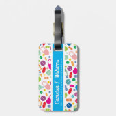 あなたの一流の|カラフルなネオン薬剤パターンを加えて下さい ラゲッジタグ (裏面縦)