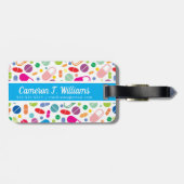 あなたの一流の|カラフルなネオン薬剤パターンを加えて下さい ラゲッジタグ (裏面横)