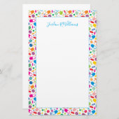 あなたの一流の|カラフルなネオン薬剤パターンを加えて下さい 便箋 (正面/裏面)