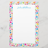 あなたの一流の|カラフルなネオン薬剤パターンを加えて下さい 便箋 (正面)