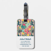 あなたの一流の|カラフルな水玉模様のサボテンパターンを加えて下さい ラゲッジタグ (裏面縦)