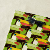 あなたの一流の|カラフルなToucansを加えて下さい ビーチタオル (インサイチュ)