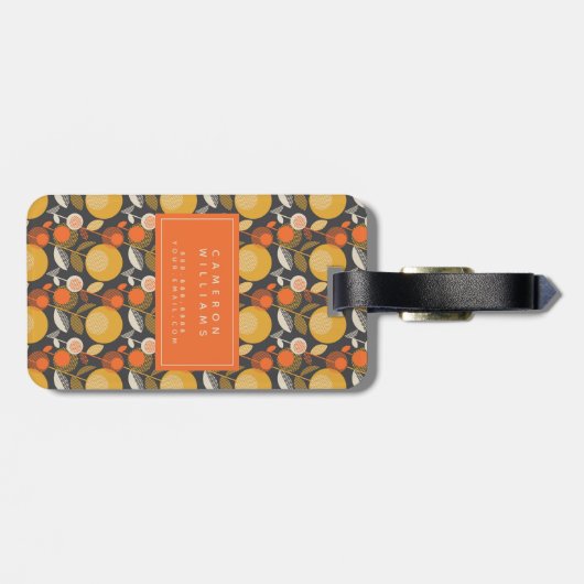 あなたの一流の|クラシックなレトロの花パターンを加えて下さい ラゲッジタグ (裏面横)