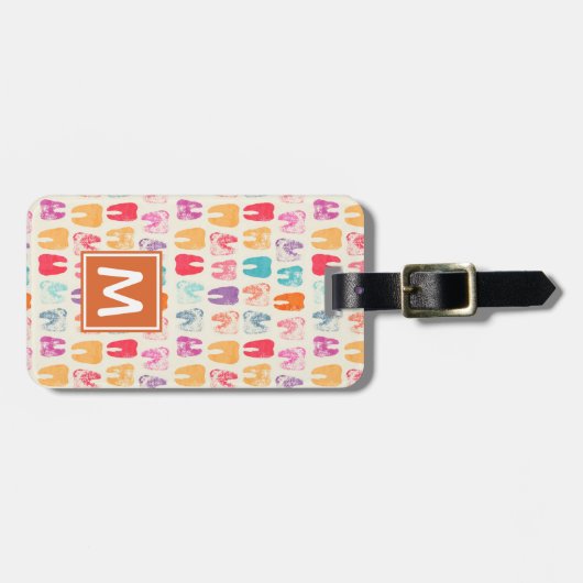 あなたの一流の|グランジな歯パターンを加えて下さい ラゲッジタグ