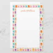 あなたの一流の|グランジな歯パターンを加えて下さい 便箋 (正面/裏面)