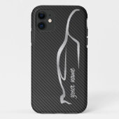 "あなたの一流の"スカイラインの灰色のシルエットのロゴを加えて下さい Case-Mate iPhoneケース (裏面)