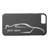 "あなたの一流の"スカイラインの銀製のシルエットのロゴを加えて下さい Case-Mate iPhoneケース (裏面(横))