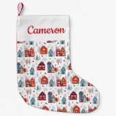 あなたの一流の|スカンジナビアの家の民芸を加えて下さい スモールクリスマスストッキング (正面)