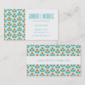 あなたの一流の|スカンジナビアの幾何学的なオレンジを加えて下さい 名刺 (正面/裏面)