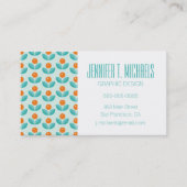 あなたの一流の|スカンジナビアの幾何学的なオレンジを加えて下さい 名刺 (正面)