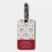 あなたの一流の|スカンジナビアの馬の民芸を加えて下さい ラゲッジタグ (裏面縦)