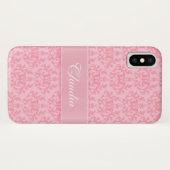 "あなたの一流の"ダマスク織の淡いピンクのiphoneの場合 Case-Mate iPhoneケース (裏面(横))