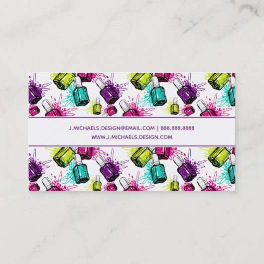 あなたの一流の|ネオンマニキュアパターンを加えて下さい 名刺 (裏面)