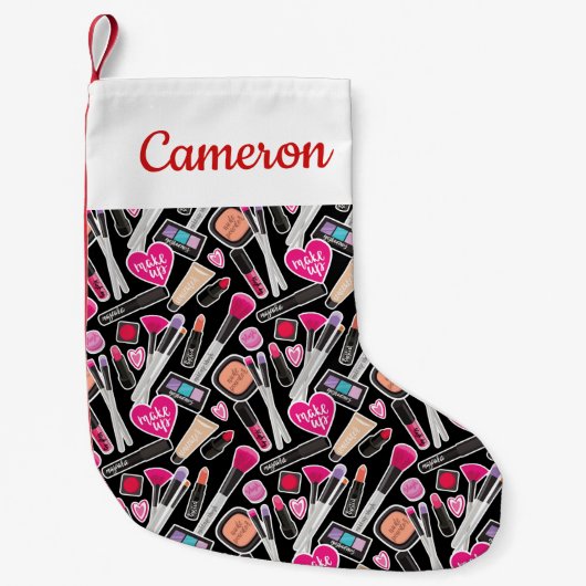 あなたの一流の|ネオン化粧パターンを加えて下さい スモールクリスマスストッキング (正面)